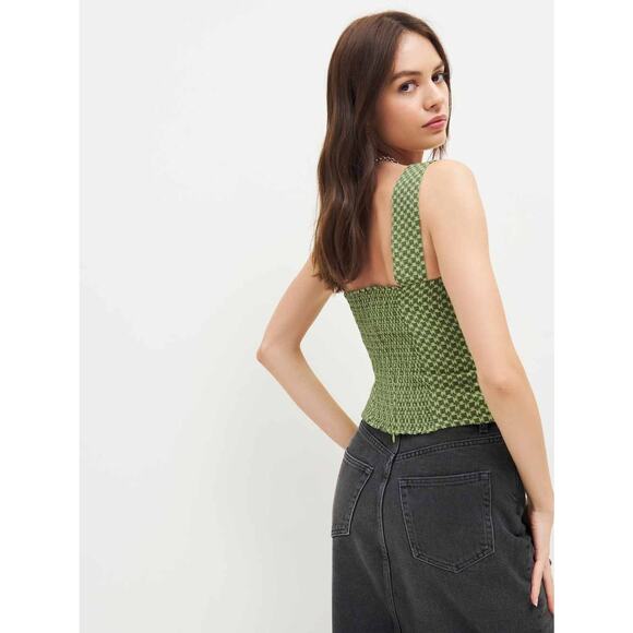 Reformation Hester Sweetheart Neckline Tank Top - 2 - Picture 3 of 4